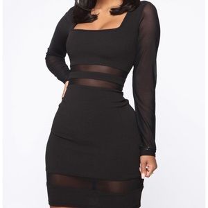 Beautiful black dress with mesh arms. Size small